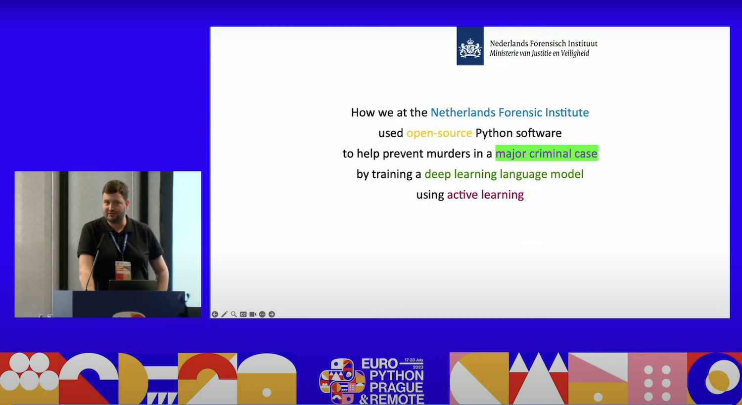 Screenshot of talk at EuroPython 2023